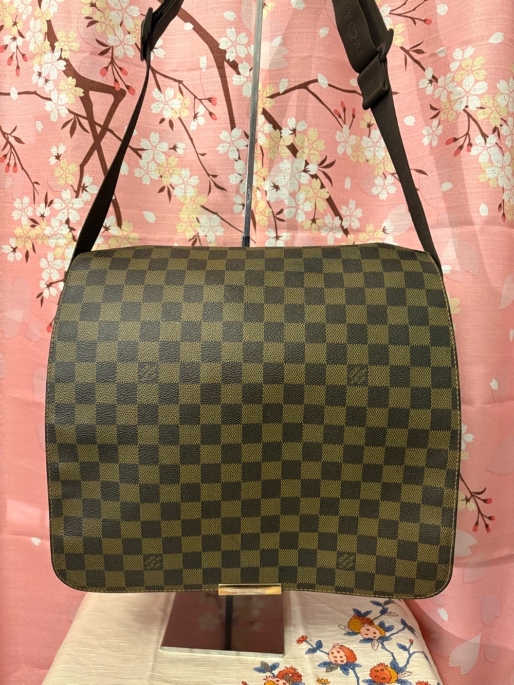 Louis Vuitton Damier Ebene Bastille Messenger Laptop Bag Authentic